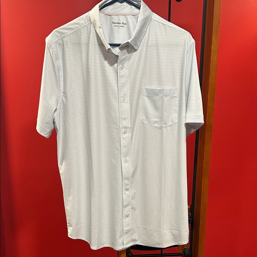 Hawker Rye Men's White Short Sleeve Button Down